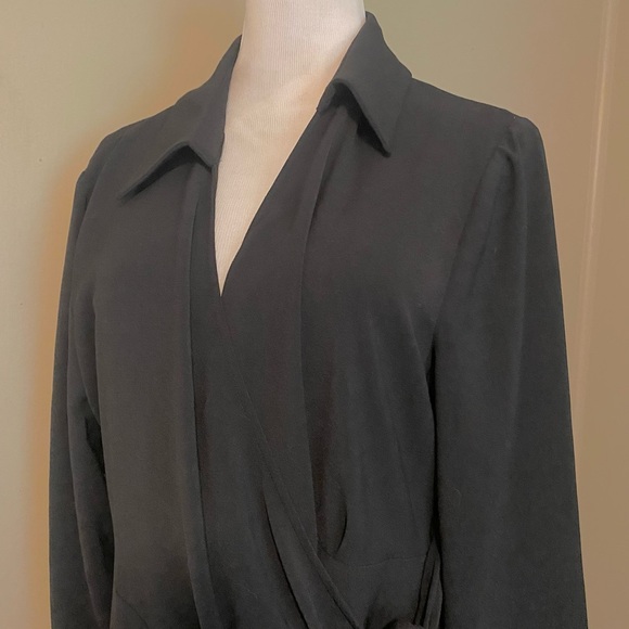 Elegant Black Wrap Dress, No Brand Tag. Approx Sz 16 - Picture 5 of 14